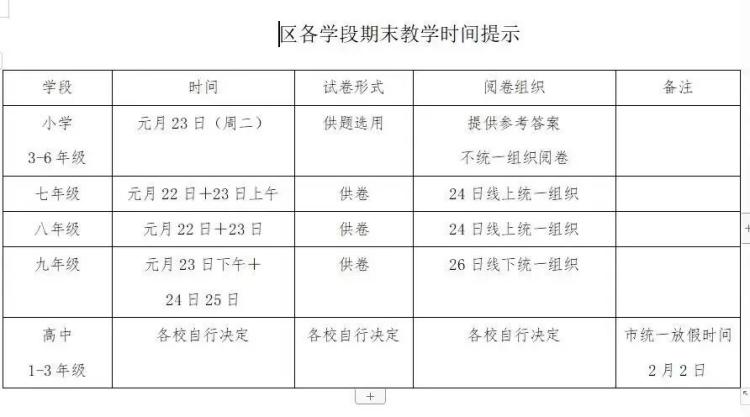 东湖高新区期末安排(1)